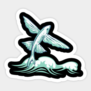 Flying fish fishing sea water angler Sticker